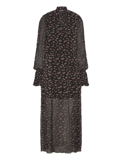 ROTATE Birger Christensen Crinkled Strap Tie Dress - Black - 34