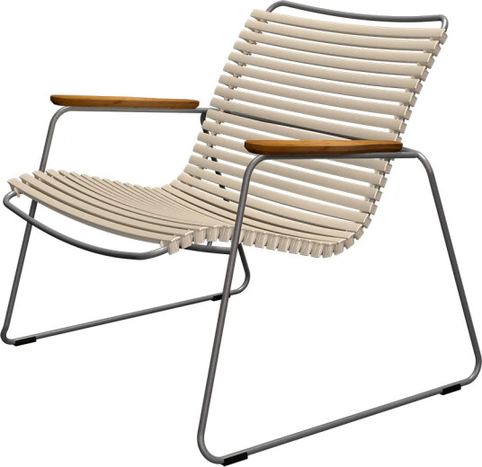 Houe Click Roomy lounge chair Beige. Frame: Grey. Armrest: Bamboo