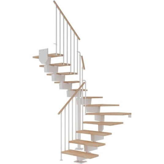 Dolle Dubai U trapp Hvit 9016 classic Iii oljeret Bøk 80 13   Loddret Høyde 238 294cm