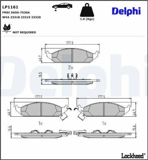 DELPHI LP1161 Bremseklosser