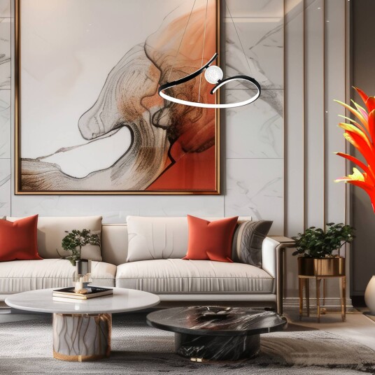Milagro Lighting LED hengelampe Perla metall akryl svart 4.000 K Milagro Lighting LED hengelampe Perla metall akryl svart 4.000 K
