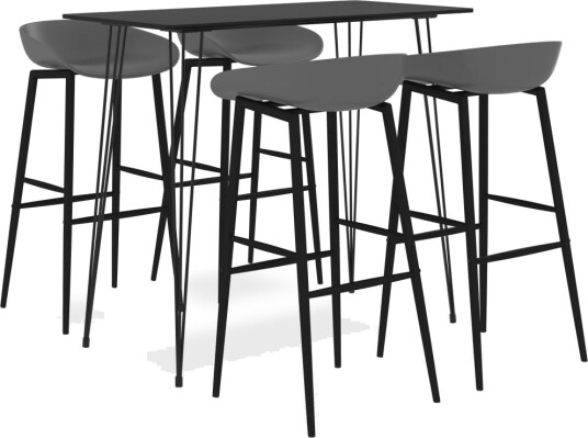 vidaXL Barsett 5 deler svart og grå vidaXL Barsett 5 deler svart og grå