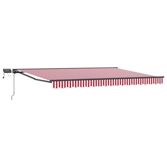 vidaXL Manuell markiseramme med LEDs Rød, Hvit, Antrasitt 4,5 × 3,5 m