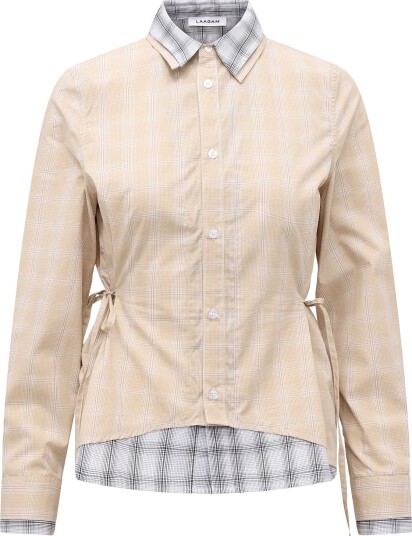 Laagam Chapell Beige Squared Layered Shirt   BEIGE   XL/42