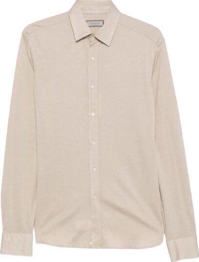 Canali Herre Skjorter Beige L,