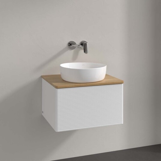 Villeroy & Boch Antao Servantskap med 1 skuff 60x50x36 cm m/lys Hvit Blank/Eik