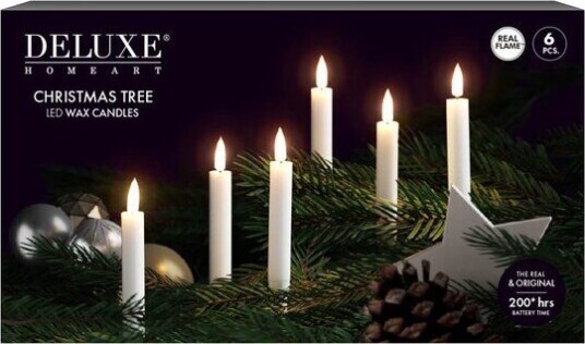DeluxeHomeart LED juletrelys 1,2 x 13 cm 6 stk hvit DeluxeHomeart LED juletrelys 1,2 x 13 cm 6 stk hvit
