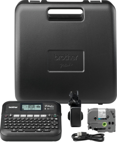 Brother PT-D460BT Etikettskriver med Bluetooth og USB, 18 mm Bredde, Svart