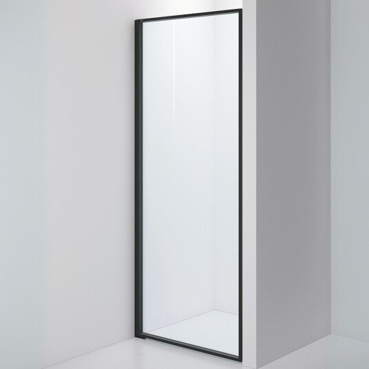 INR Iconic Nordic Rooms Dusjvegg Edge 2 Måltilpasset - Venstre / Matt Svart Klart Glass INR Iconic Nordic Rooms Dusjvegg Edge 2 Måltilpasset - Venstre / Matt Svart Klart Glass