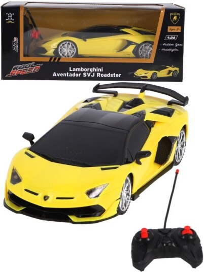 Lamborghini Aventador Radiostyrt bil med lys gul 20 cm