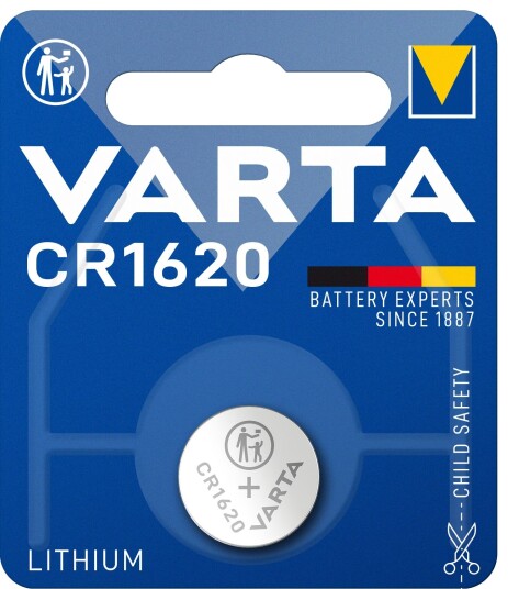 Varta CR1620 Knappcell- Batteri 3V Lithium 230mAh - 1-pakk Varta CR1620 Knappcell- Batteri 3V Lithium 230mAh - 1-pakk