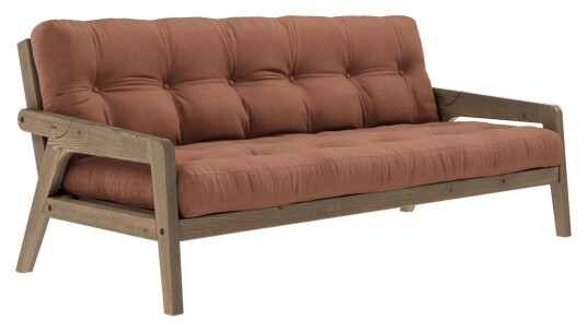 Karup Design Grab Sovesofa, Brunlakkert furu, Clay Brown 1727941-05-0 1727941-06-0