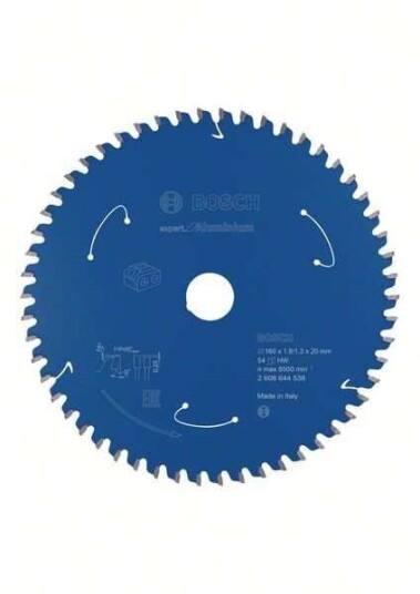 Bosch 160mm Expert Sirkelsagblad for Aluminium - 54 Tenner, 1.3mm Bredde