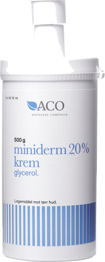 Gram Miniderm Krem 20%, 500 gram i pumpeflaske Gram Miniderm Krem 20%, 500 gram i pumpeflaske