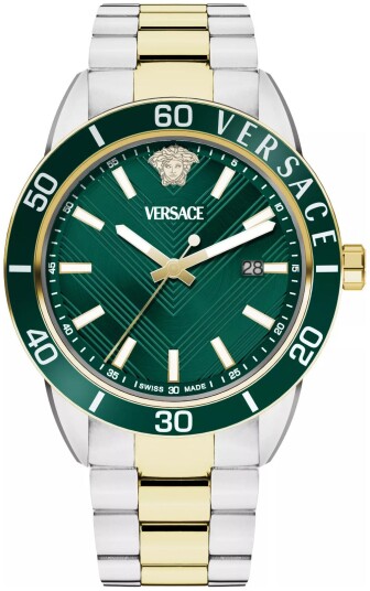 Versace Herreklokke VEYCA0524 Greca Grønn/Gulltonet stål Ø43 mm