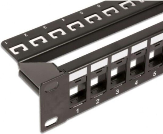 Blank Intellinet 24 Ports Panel For 1U Keystone Jack 19" Med En Kabelorganisering 720328 720328