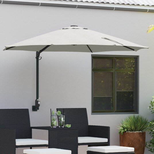 Cantilever parasoll Sand Polyester Aluminium Stor Sammenleggbar