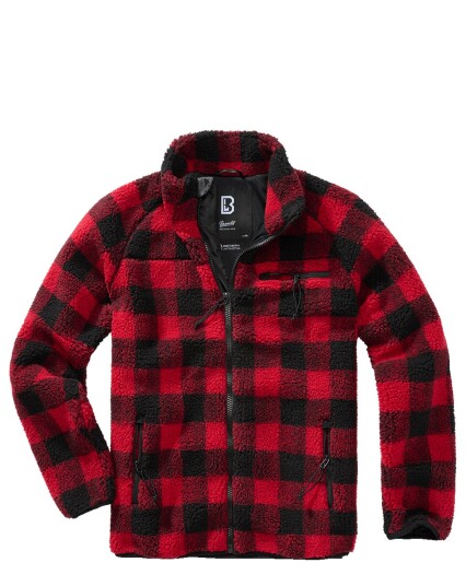 Brandit Teddyfleece Jakke Svart, Rød