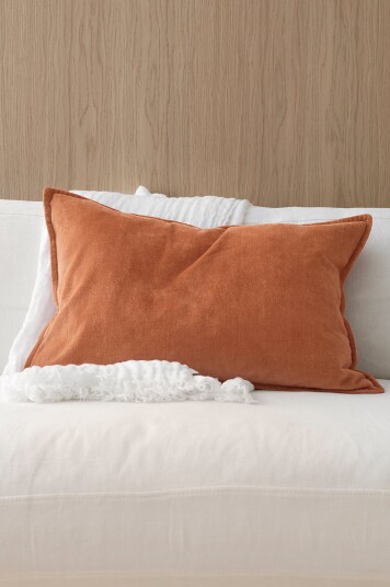 Ellos Home Putetrekk Celina Velvet i fløyel Orange