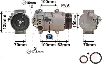 VAN WEZEL 3000K404 AC-kompressor