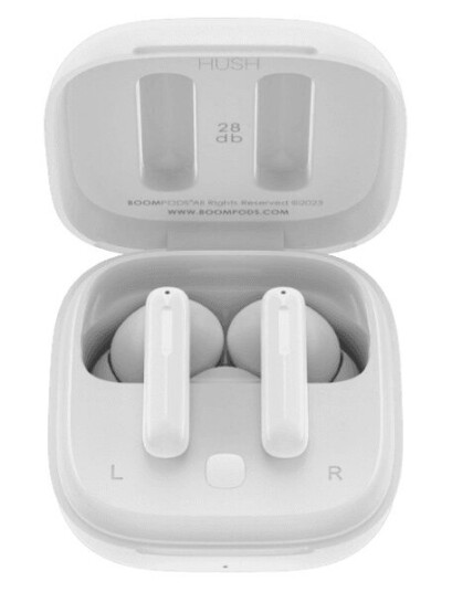 Hodetelefoner Boompods Bassline Hush White Hodetelefoner Boompods Bassline Hush White