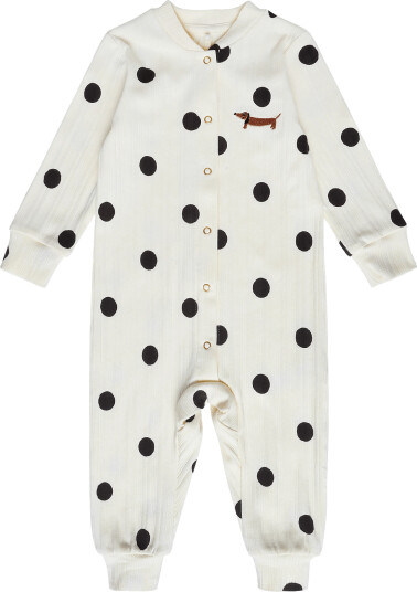 Mini Rodini Dots Aop Dog Jumpsuit White 80/86