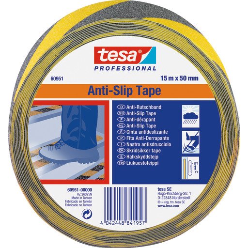 tesa Anti-Slip Tape 15m x 50mm Gul-Svart
