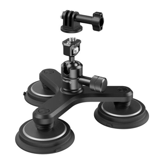 SmallRig 4468 Triple Magnetisk Sugekopp Kamerafeste for Actionkameraer - Svart