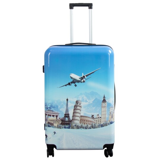Borg Living Stor koffert - Hardcase koffert med motiv - Fly - Eksklusiv lettvekt koffert Borg Living Stor koffert - Hardcase koffert med motiv - Fly - Eksklusiv lettvekt koffert