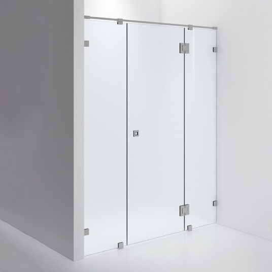 INR Iconic Nordic Rooms Dusjnisje ARC 7 Måltilpasset Brushed Stainless / Frostet Glass