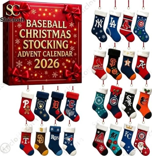 Nedtelling til jul blindboks 24 dagers hengende jul Baseball tema julestrømpe adventskalender blindboks