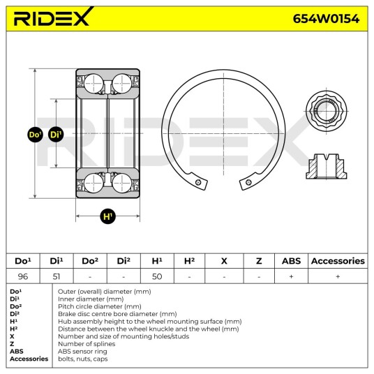 Hjullager RIDEX 654W0154