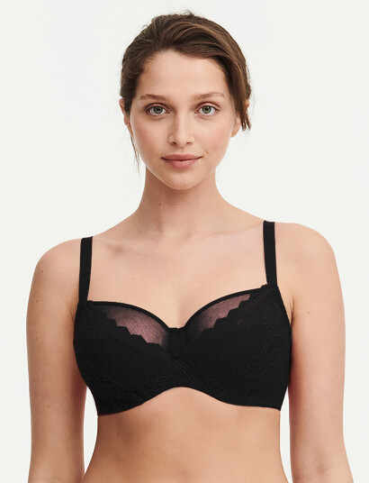 CHANTELLE Floral Touch Very Covering Underwired Bra Black E x 70 CHANTELLE Floral Touch Very Covering Underwired Bra Black E x 70