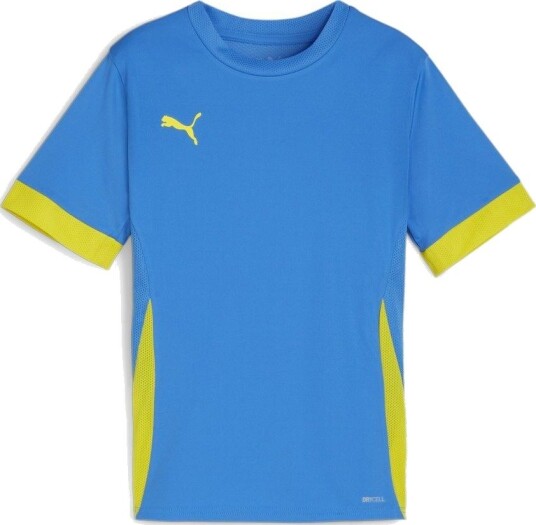 PUMA Trenings T skjorte Teamgoal Electric Blue Lemonade/gul Barn størrelse 176 cm