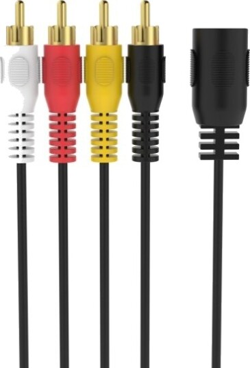 Sinox 5-Pin Din Til 4 Phono Kabel. 0,2M. Sort