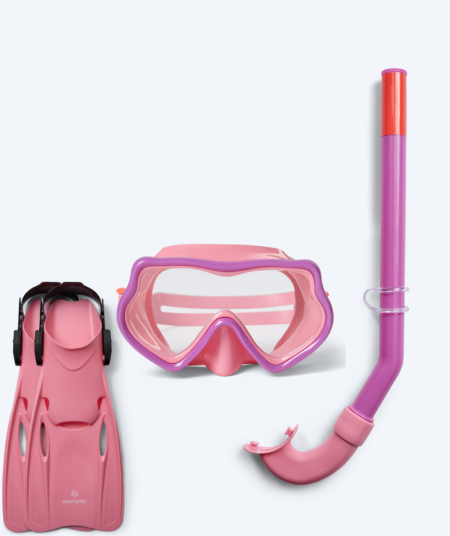 Watery snorkelsett til barn (4-10) - Pulina/Fleetwood - Rosa/rosa - Snorkelsett barn