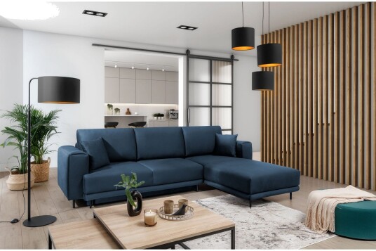 Hopland 3 seters Sovesofa m. Divan med Oppbevaring Blå