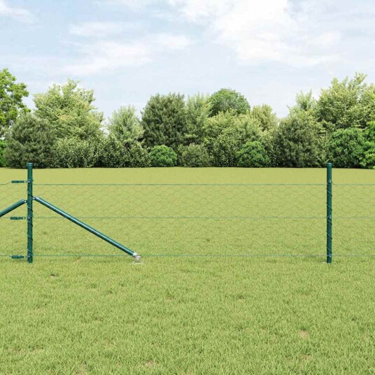vidaXL Gjerde med innlegg. grønn 0.5 x 50 m PVC-belagt stål