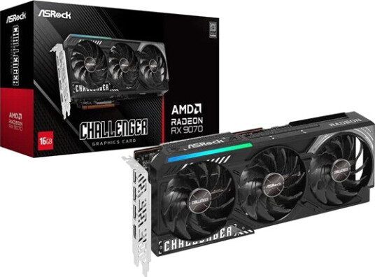 ASRock Radeon RX 9070 Challenger Grafikkort 16 GB GDDR6 med HDMI og DisplayPort ASRock Radeon RX 9070 Challenger Grafikkort 16 GB GDDR6 med HDMI og DisplayPort