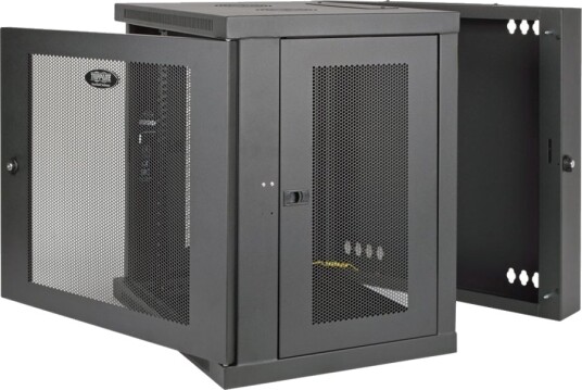 Eaton Tripp Lite Series 12U Wall Mount Rack Enclosure Server Cabinet Swinging Hinged Door Deep Rack