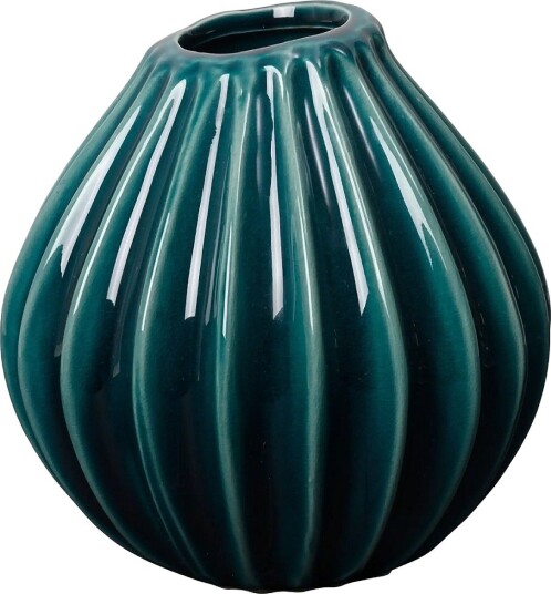 Broste Copenhagen Wide Vase - BLUE - H 15 cm