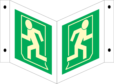 Jo Safety Exit Photoluminescent Aluminium PA NN 200 x mm IMO Panoramic sign 109010PANN