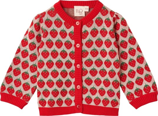 Flöss Cardigan   Strikk   Line   Blossom Rosa Berry   Flöss   5 6 år (110 116)   Cardigan Rød