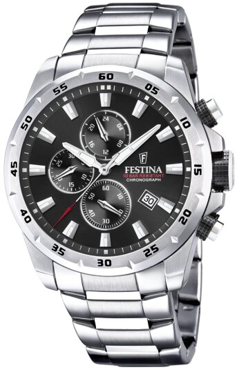 Festina Herreklokke F20463 4 Sort/Stål Ø45 mm