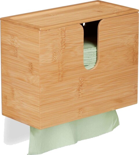 Papirhåndkledispenser Bambus Med lokk