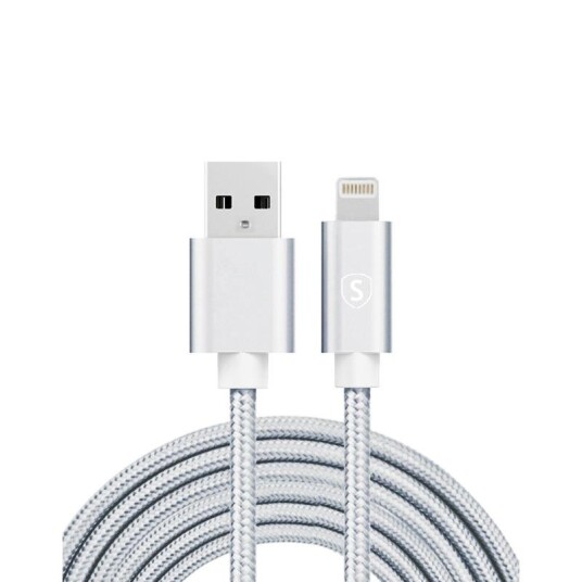 SIGN USB to Lightning Cable, 2.4A, 3m, Nylon - Silver