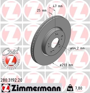 Bremseskive ZIMMERMANN 280.3192.20