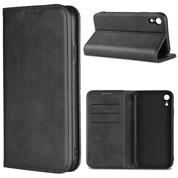 iPhone XR Retro Lommebok-deksel med Magnetisk Lukning Svart