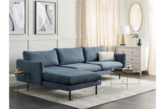 Woodal Hjørnesofa 4 seter Blå/Svart Woodal Hjørnesofa 4 seter Blå/Svart
