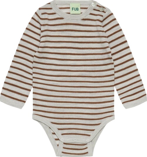 FUB Body I/e - Ull - Light Grey Melange/Hasselmelert - FUB - 74 - Langermet Body Beige Brun Grå